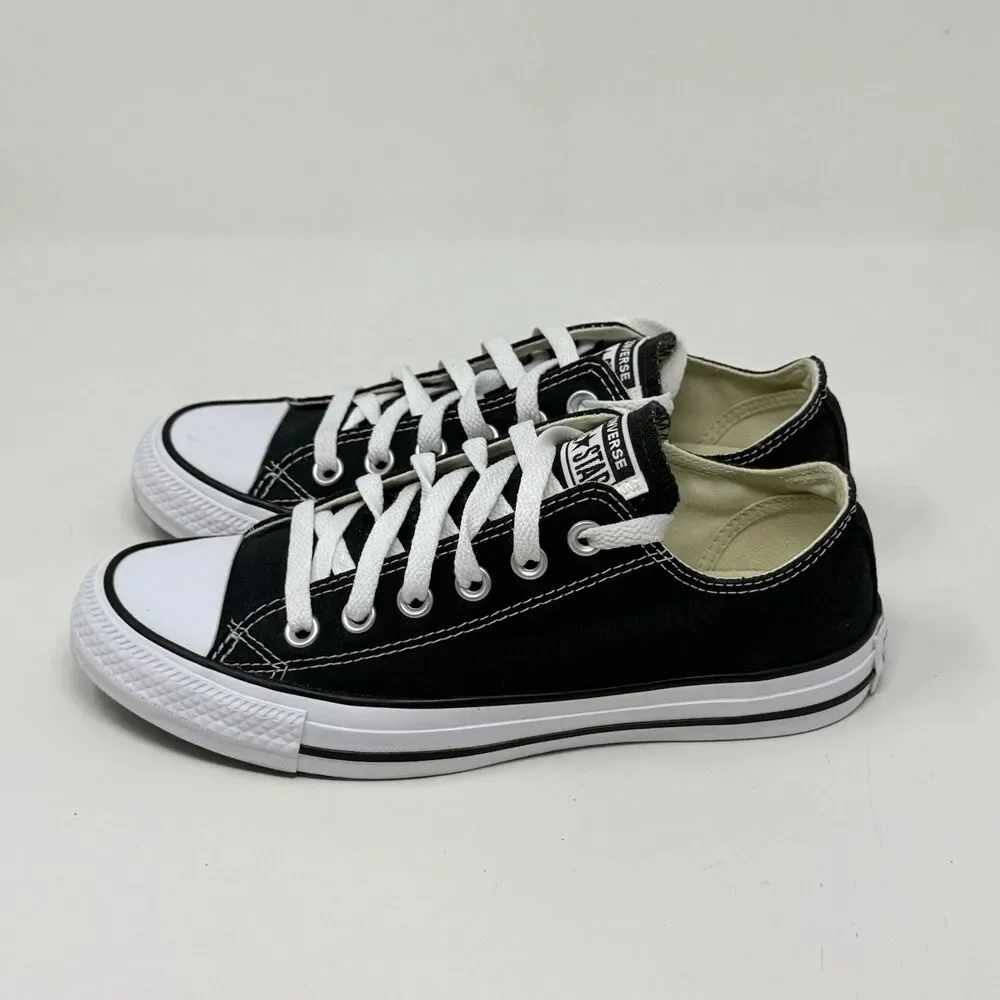 Converse All Star Sneakers Womens 7 Black Canvas Low Top Preppy Grunge Shoes